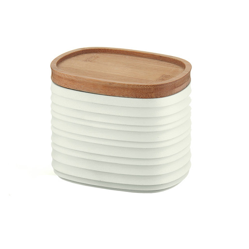 Image of Fratelli Guzzini Tierra recipiente Ovale Bamboo, Plastica riciclata Bianco, Legno