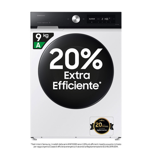 Image of Samsung WW90DB7U94GEU3 lavatrice Caricamento frontale 9 kg 1400 Giri/min Bianco
