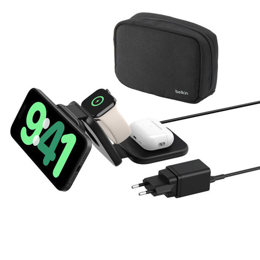 Image of Belkin BoostCharge Pro Cuffie, Smartphone, Orologio intelligente Nero AC, USB Carica wireless Ricarica rapida Interno