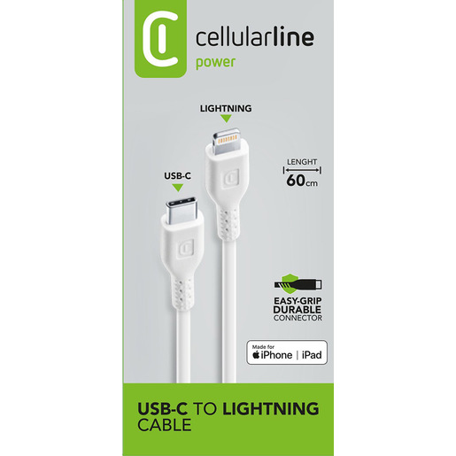 Image of Cellularline Power Cable 60cm - USB-C to Lightning Cavo USB-C to Lightning per ricarica e trasferimento dati