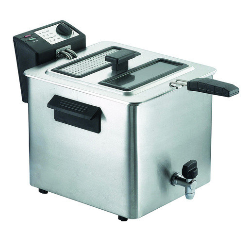 Image of RGV FRY TYPE 8/N Singolo 8 L 3000 W Friggitrice Nero, Acciaio inox