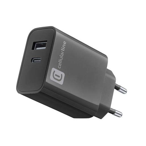 Image of Cellularline MULTIPOWER PD 32W Caricabatterie da rete con 2 porte: 1 porta USB-C e 1 porta USB-A