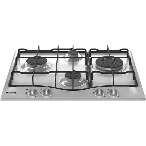 Hotpoint Ariston PCN R643N T/IX/HA Piano cottura 60 cm, griglie smaltate effetto ghisa, 4 fuochi di cui 1 tripla corona