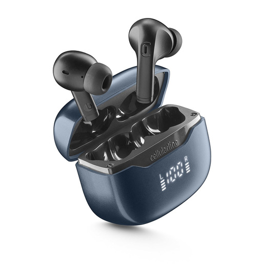 Cellularline Key Pro Auricolari Bluetooth con custodia di ricarica, display LED e funzione ENC
