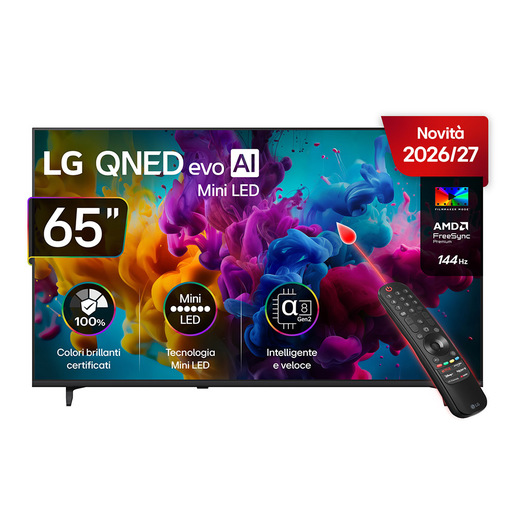 LG QNED evo AI MiniLED 65'' Serie QNED8MB 65QNED8MB6C, 4K, AI Magic Remote, HDR10 Pro, VRR 144Hz, 3 HDMI, SMART TV 2026