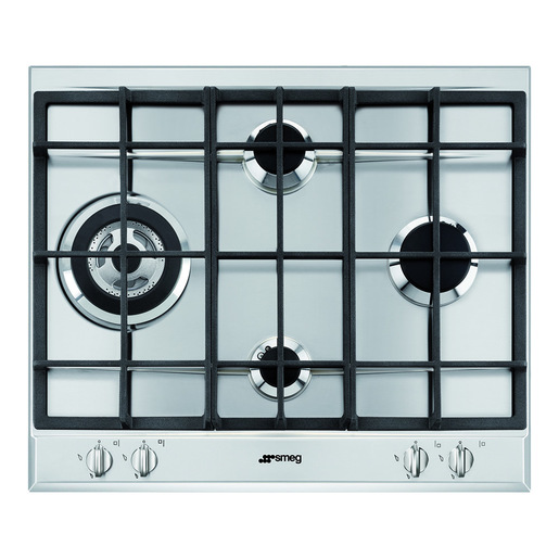 Smeg P64XGHUE Incasso Piano cottura a gas Nero, Acciaio inossidabile piano cottura