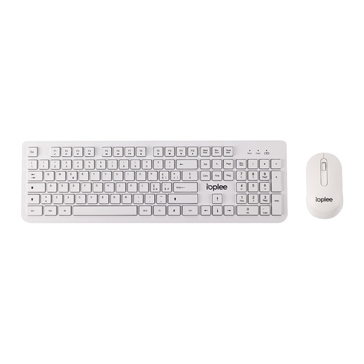 IOPLEE 361G tastiera Mouse incluso Universale RF Wireless QWERTY Bianco