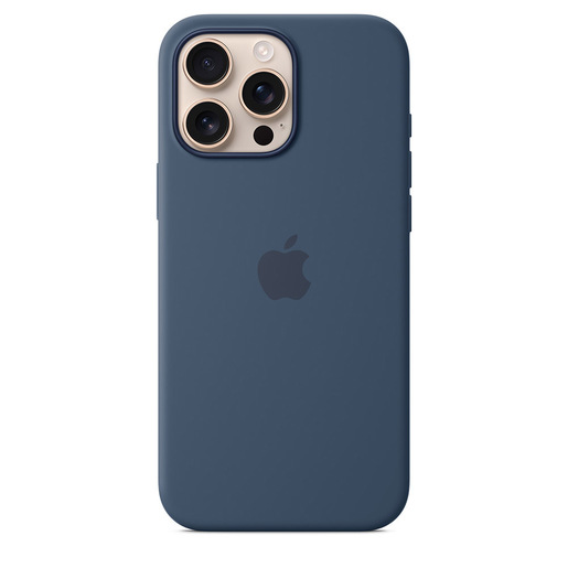Image of Apple Custodia MagSafe in silicone per iPhone 16 Pro Max - Denim