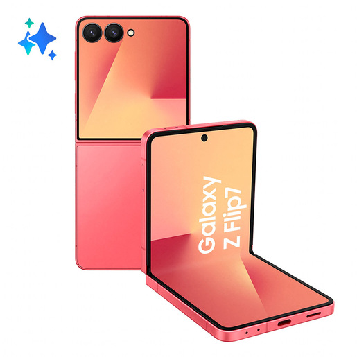 Image of Samsung Galaxy Z Flip7 Smartphone AI, RAM 12GB, 512GB, Display 4,1'' Super AMOLED/6,9'' Dynamic AMOLED 2X, Fotocamera 50MP, Coralred