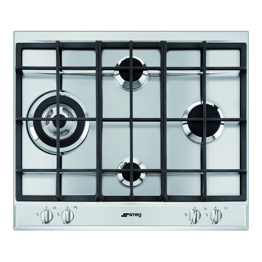 Smeg P64XGHUE Incasso Piano cottura a gas Nero, Acciaio inossidabile piano cottura
