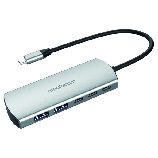 Image of Mediacom MD-C324 hub di interfaccia USB 2.0 Type-C 5000 Mbit/s Alluminio