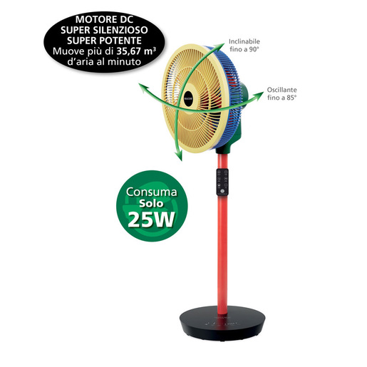 Image of Macom Enjoy & Relax Colour Fan Nero, Blu, Verde, Rosso, Giallo