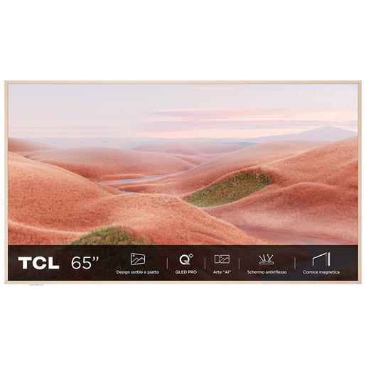 Image of TCL Smart TV Art QLED 4K 65'' 65A300W, Motion Clarity PRO, Dolby Vision IQ, HDR10+, Dolby Atmos, Controlli vocali, Google TV