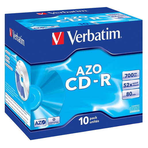 Verbatim CD R AZO Crystal 700 MB 10 pz