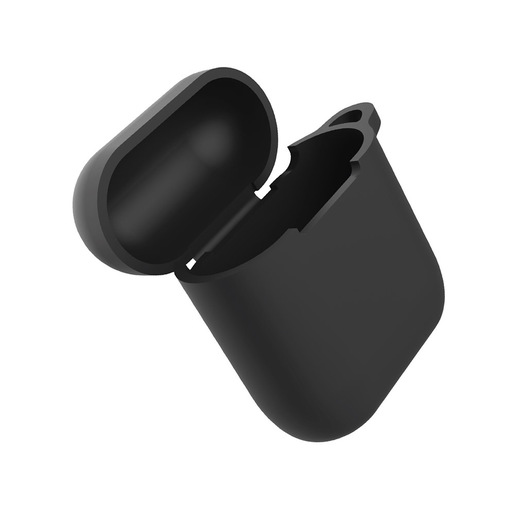 Image of Eva Fruit Custodia AirPods in silicone morbido con base piatta - nero