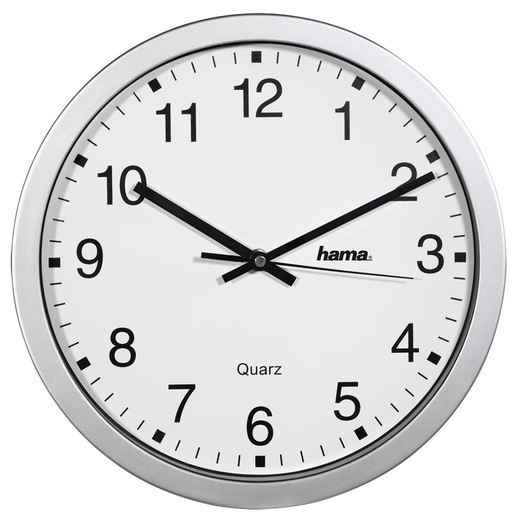 Image of Hama Orologio da parete ''CWA100'', analogico, 30 cm, argento