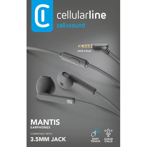 Cellularline MANTIS Auricolari stereo a capsula con microfono e tasto di risposta