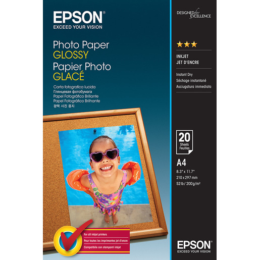 Image of Epson Photo Paper Glossy - A4 - 20 Fogli
