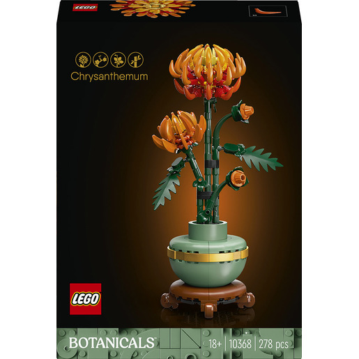 Image of LEGO Botanicals 10368 Crisantemo, Fiore Finto da Costruire per Adulti, Idea Regalo Creativa di Compleanno per Donna e Uomo