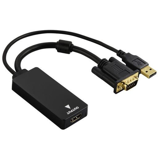 Image of Hama Cavetto adattatore ingresso VGA+USB/ uscita HDMI, nero