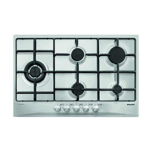 Image of Glem Gas GT85TIX piano cottura Acciaio inossidabile Da incasso 75 cm 5 Fornello(i)