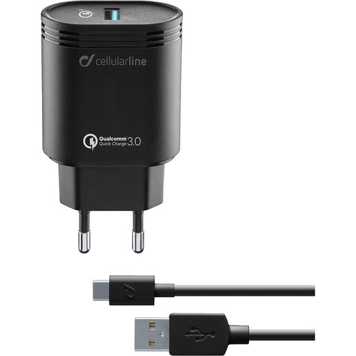 Image of Cellularline USB Charger Kit 18W - USB-C - Huawei, Xiaomi, Wiko, Asus