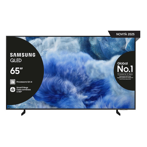 Image of Samsung QLED AI TV 65'' QE65Q8FAAUXZT 4K, Processore Q4 AI, 4K Upscaling, Color Booster Pro, OTS Lite, Air Slim Design, Vision AI Smart TV, 2025