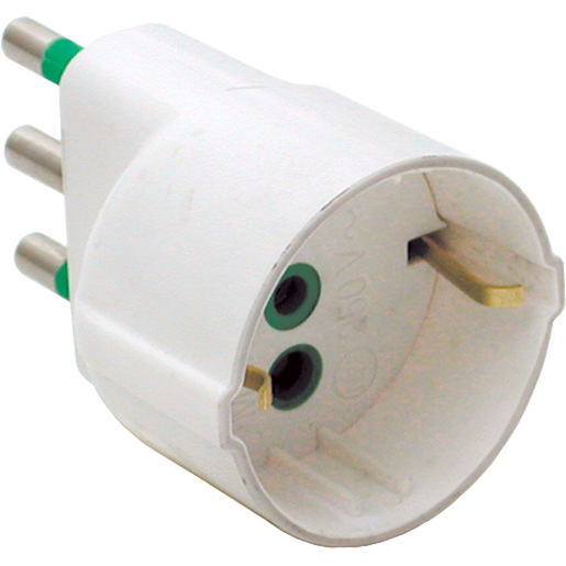Image of IOPLEE 87130-4077B adattatore per presa di corrente Tipo L (IT) Tipo L (IT) + Tipo F Bianco