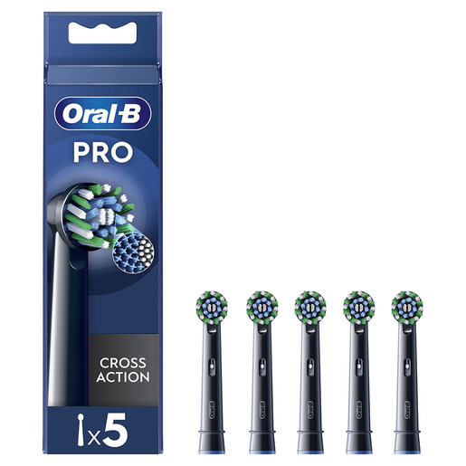 Image of Oral-B Testine Di Ricambio Pro Cross Action Black, 5 Testine