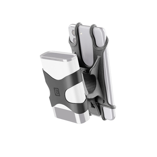 Image of Cellularline Rider Power - Universal Supporto per manubrio con fascetta porta powerbank integrata