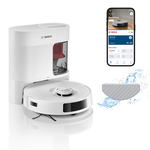 Image of Bosch BCRD2W, Robot aspirapolvere e lavapavimenti, Spotless Advanced+, Bianco