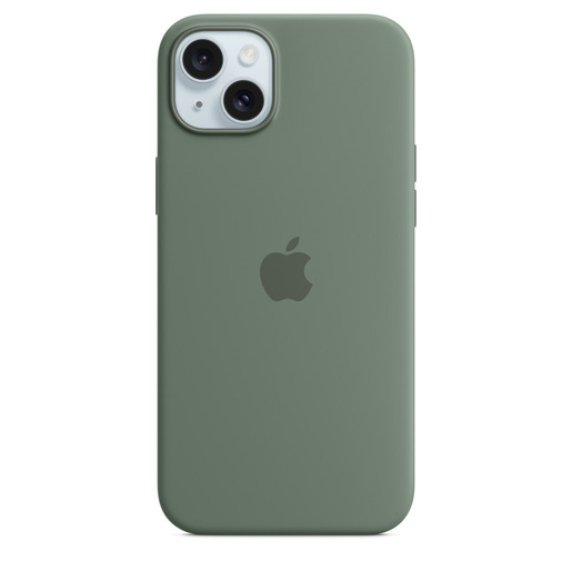 Image of Apple Custodia MagSafe in silicone per iPhone 15 Plus - Cipresso