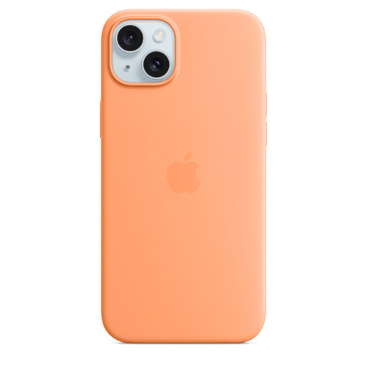 Image of        Apple Custodia MagSafe in silicone per iPhone 15 Plus - Aranciata