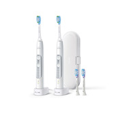 Philips Expertclean 7300 Sonicare Spazzolini Elettrici Sonici Con App, Con Custodia Da Viaggio, Confezione Da 2 Spazzolini Bianchi HX9611/19-image