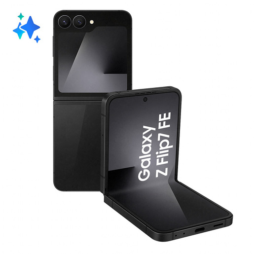 Image of Samsung Galaxy Z Flip7 FE Smartphone AI, RAM 8GB, 128GB, Display 3,4'' Super AMOLED/6,7'' Dynamic AMOLED 2X, Fotocamera 50MP, Black