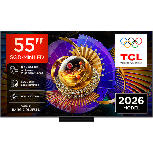 Image of TCL C7L TV 55C7L SQD?Mini LED da 55'', 4K HDR, 2700 nit, 800 zone di dimming, Google TV, 144Hz, Dolby Vision & Atmos, Audio Bang & Olufsen