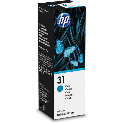 Image of HP 31 70-ml Cyan Original Ink Bottle Originale