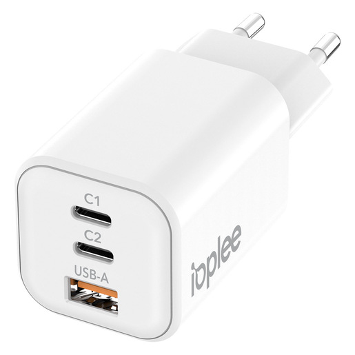 Image of IOPLEE Caricatore da Rete GaN Ultra Compatto 3 porte USB-C+A 65W