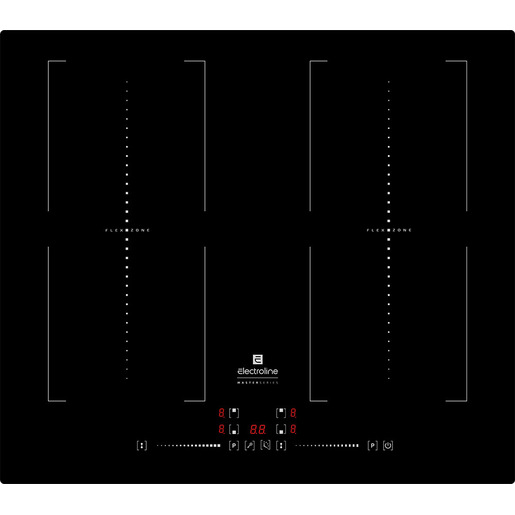 Image of Electroline IHES4TS6F1 piano cottura a induzione Nero Da incasso 60cm 4 zone di cui 1flexy