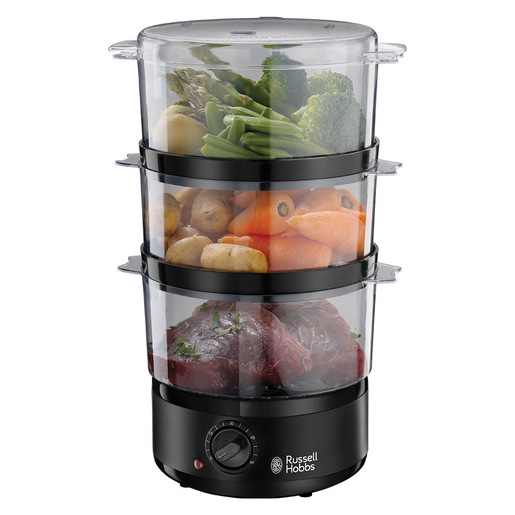 Image of Russell Hobbs 26530-56 pentola a vapore 3 cestello/i Libera installazione 400 W Nero, Translucent