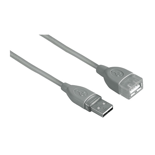 Image of Hama Cavo prolunga USB A 2.0/USB A 2.0 F, 1,8 metri, grigio, 1 stella