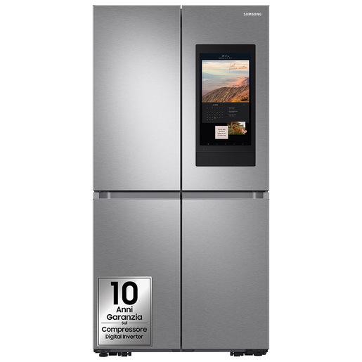 Image of Samsung Frigorifero RF65DG9H0ESREF 4 Porte Family Hub™ AI Libera Installazione 636L Classe E Inox Spazzolato