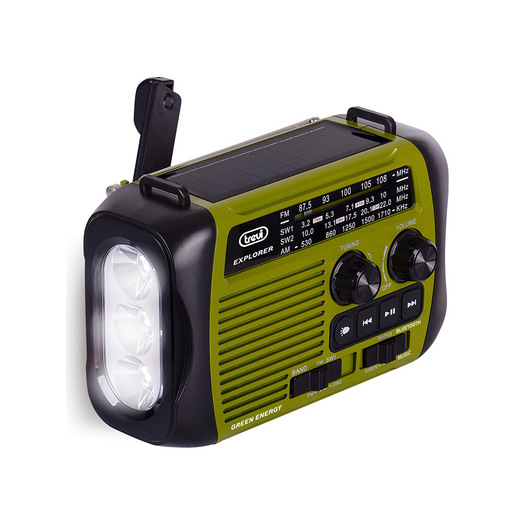 Image of Trevi RADIO PORTATILE DINAMO E SOLARE USB MICRO SD WIRELESS E POWERBANK RA 7F30 BT VERDE