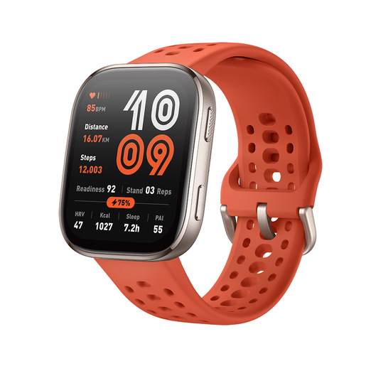 Image of Amazfit Bip 6 Red 5 cm (1.97'') AMOLED Digitale 390 x 450 Pixel Touch screen Oro GPS (satellitare)