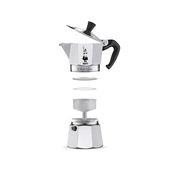 Bialetti Caffettiera Moka Express 2 Tazze, Manico anti scottatura, Non adatta a induzione, (90 ml), Alluminio-image