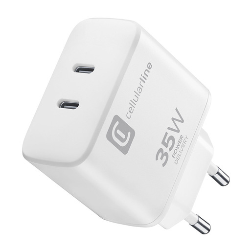 Image of Cellularline Dual Charger 35W Caricabatterie da rete Power Delivery 35W con doppia porta USB-C