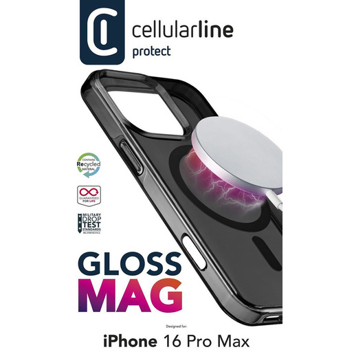 Cellularline Gloss Mag - iPhone 16 Pro Max Custodia compatibile con ecosistema Magsafe