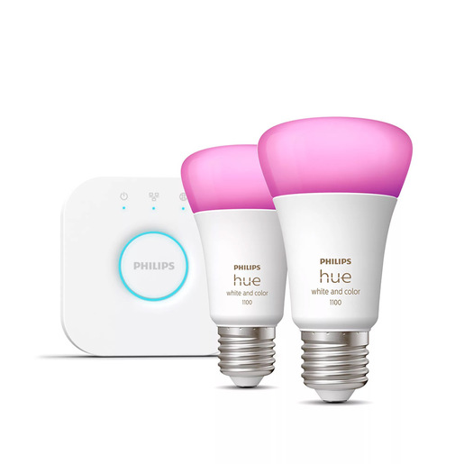 Image of Philips Hue White and Color ambiance Starter Kit Bridge + 2 Lampadine Smart E27 75W