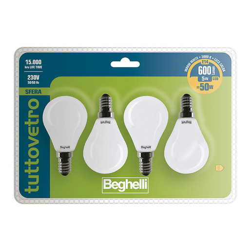 Image of Beghelli 56386BL Lampadina a risparmio energetico Bianco 5 W E14 E
