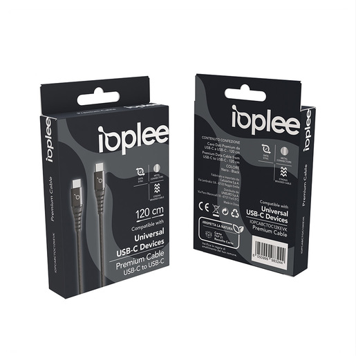 Image of IOPLEE Cavo Dati Premium 120cm da USB-C a USB-C - Nero